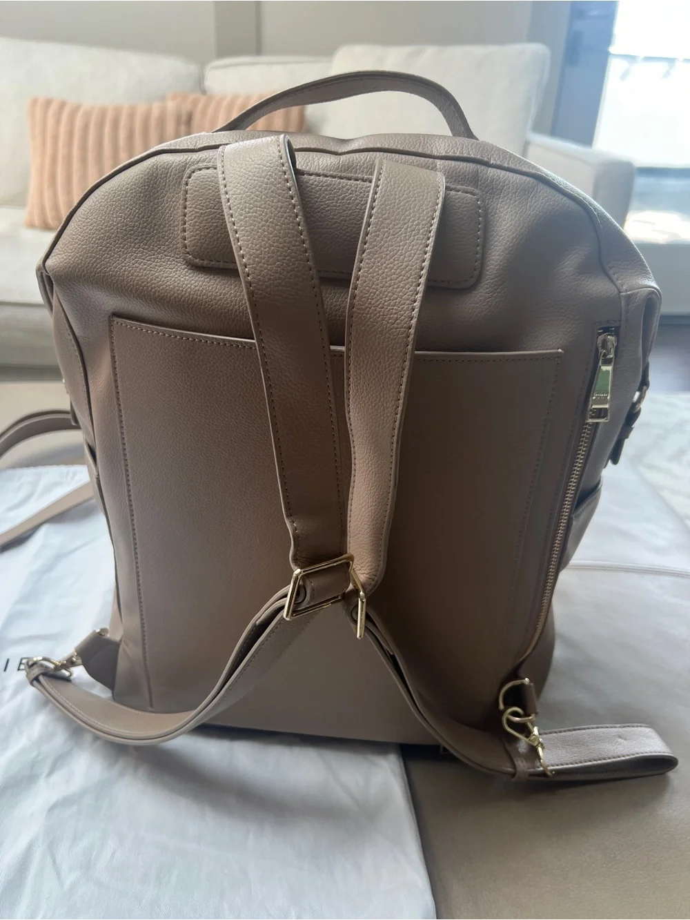 MINA BAIE Stevie Backpack (Sand) Full Size Vegan Leather